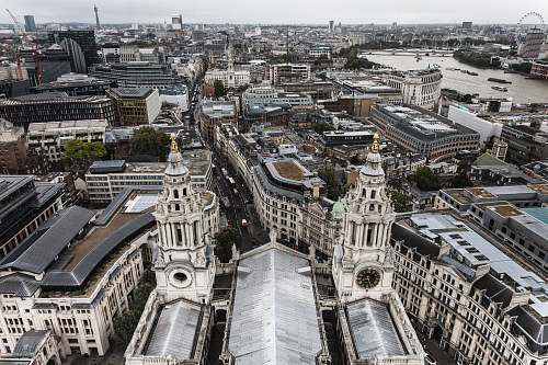 city aerial view of london architecture