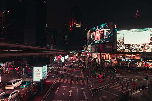 city aerial view of time square metropolis