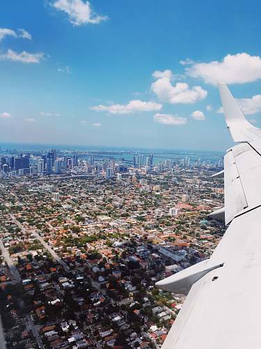 landscape airplane above the city nature