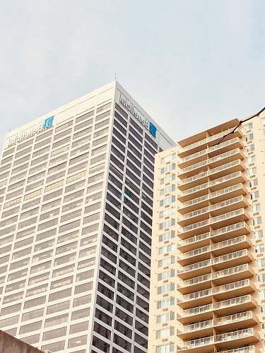city architectural photo of black and white concrete building high rise