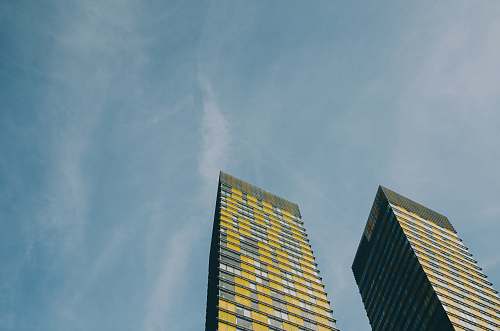 city architectural photography of two buildings architecture