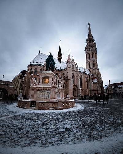 city beige and white painted cathedral downtown