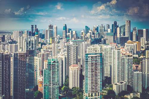 city bird eye view photography of high-rise buildings singapore