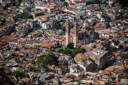 city bird's-eye photography of city town