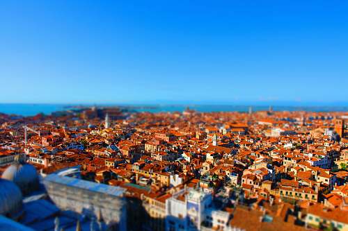 city bird's eye view of town during daytime scenery