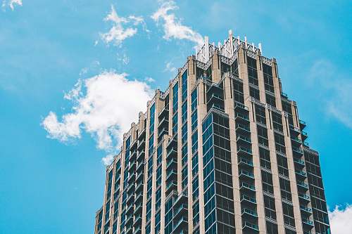 housing bleu and brown high-rise building condo
