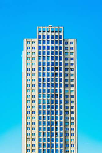 city blue and beige high-rise buildings urban