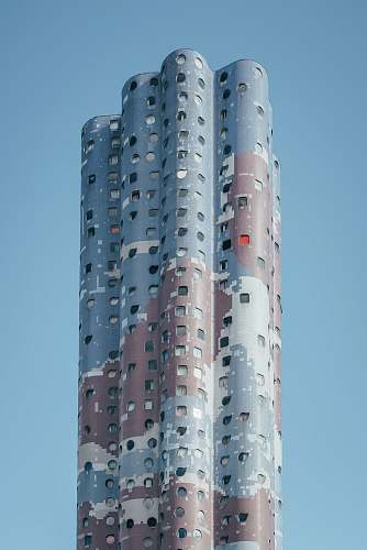 city blue and red concrete building urban