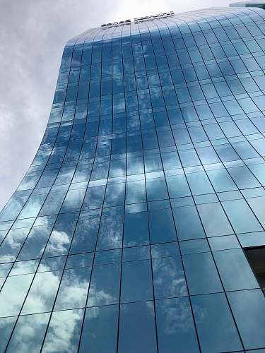 city blue mirror building mirrors office building