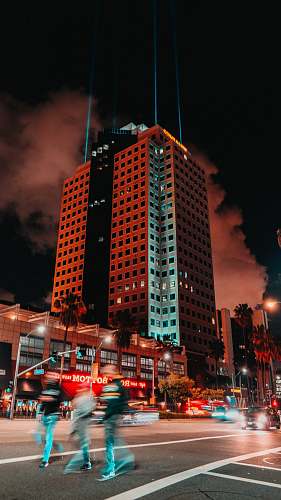 town brown concrete building during nighttime urban