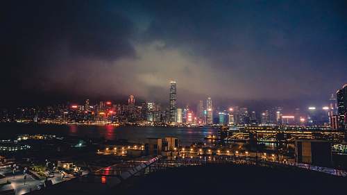 city city skyline during night time metropolis