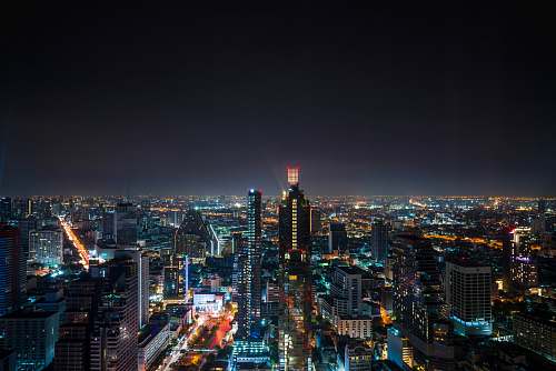 city city with high-rise buildings at night town