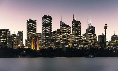 city cityscape at dusk town