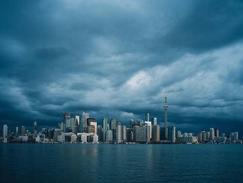 city CN Tower across bay town