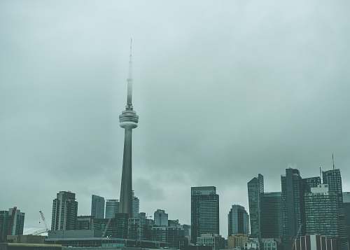 city CN Tower grey