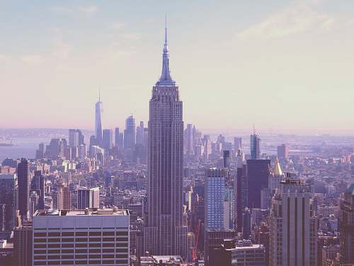 city Empire State building at New York City high rise