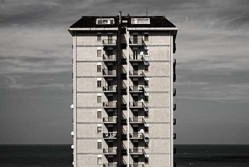 city gray and black concrete building town