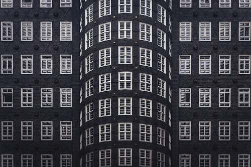 city gray building with windows urban