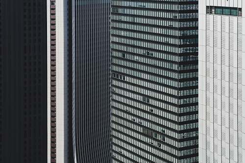 city gray high rise buildings view urban