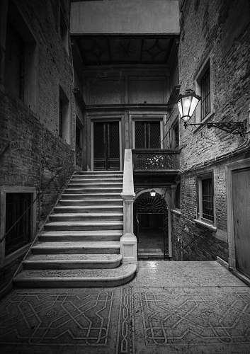 urban grayscale photography of stairs black-and-white