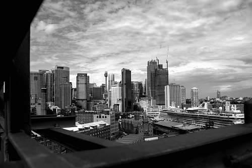 urban greyscale photography of concrete building black-and-white
