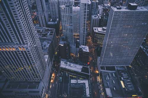 city high rise building from aerial view architecture