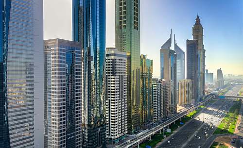 city high-rise buildings in city town