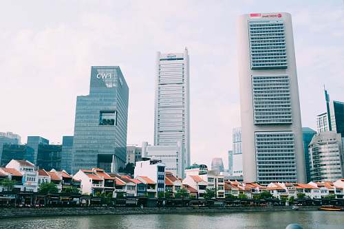 city high-rise buildings near sea view high rise