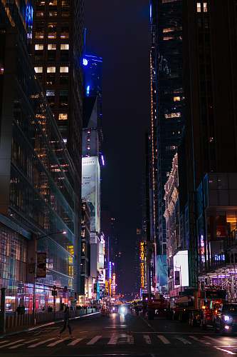 city lighted buildings at night metropolis