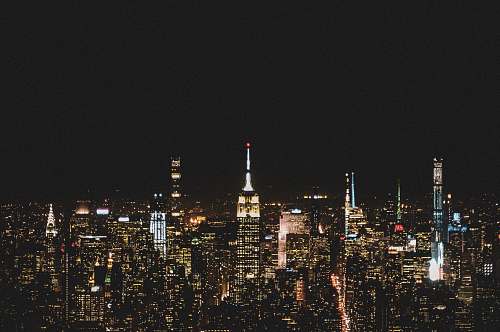city lighted city at night metropolis