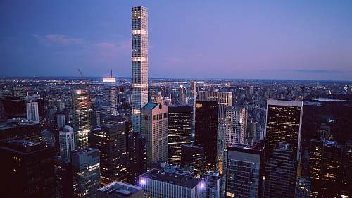 city lighted cityscape town