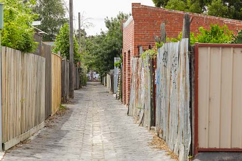 city long narrow cemented alley street