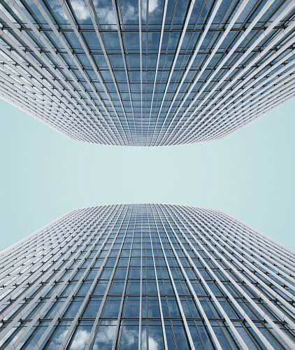 urban low angle photo of high rise glass building at daytime city