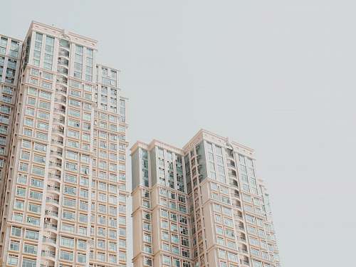 city low-angle photography of white high-rise buildings high rise
