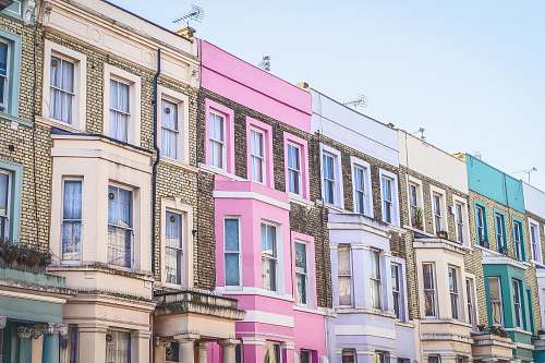 city multicolored concrete buildings home decor