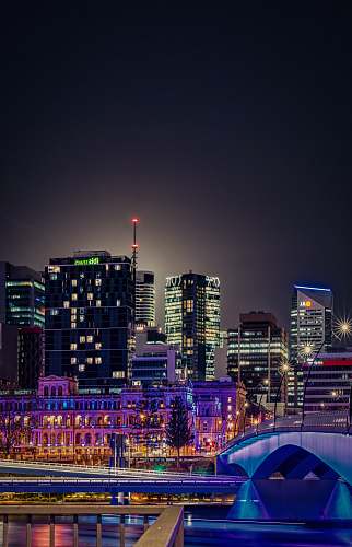 city nighttime city skyline town