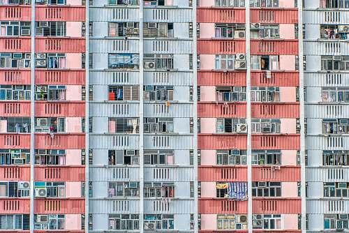city orange and blue building high rise