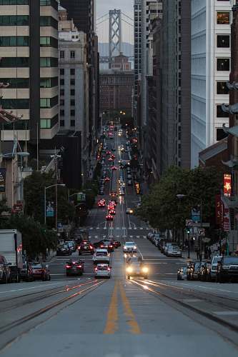 city photo of roadway between buildings san francisco