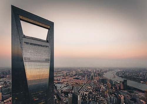 city Shanghai World Financial Center high rise
