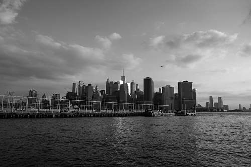 city skyline photo black-and-white