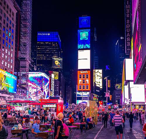 city Time Square park, New York downtown