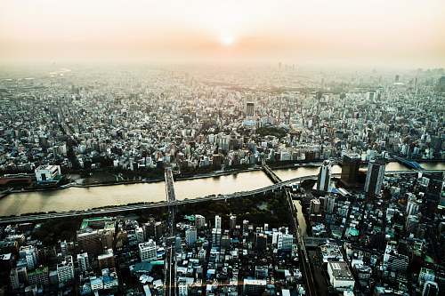 city top view photography of city building japan