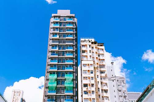 city white and blue high-rise buildings high rise