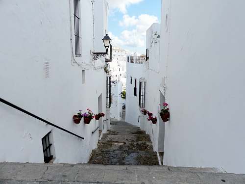 city white building road