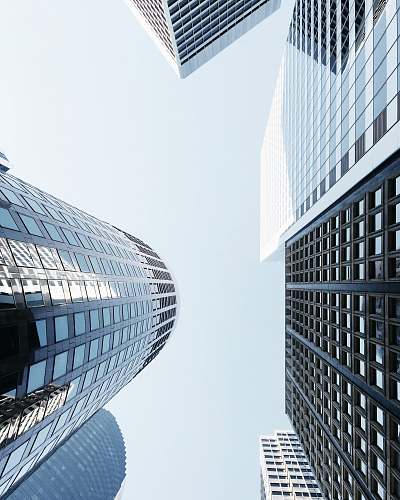 architecture worms eye view of skyscraper city