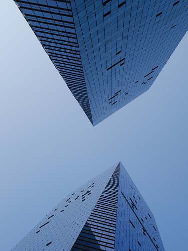 city worm's eye view photography of two buildings office building