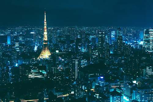building aerial photo of city lights town