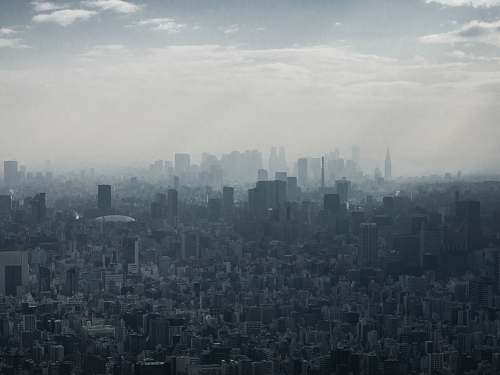 nature aerial photography of buildings grey