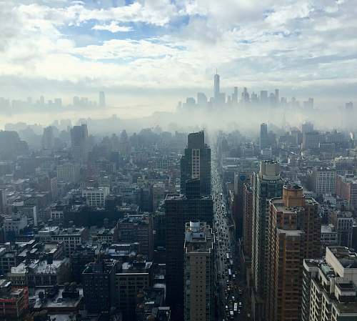 building aerial photography of city high-rise buildings at daytime skyscraper