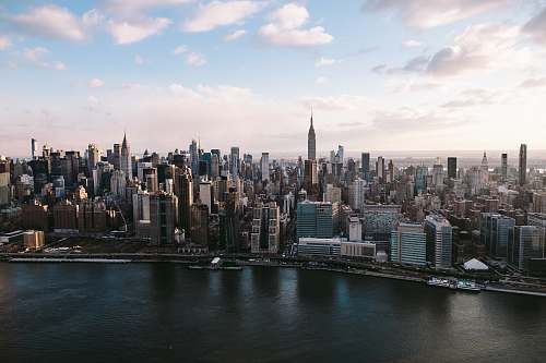 building aerial photography of Empire State building downtown
